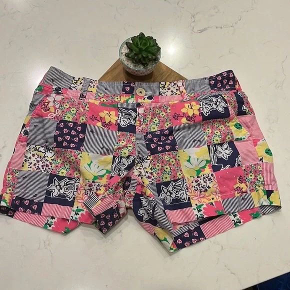 Short Callahan Lilly Pulitzer - Taille 00 - Imprimé Feuilles Vert Et Rose